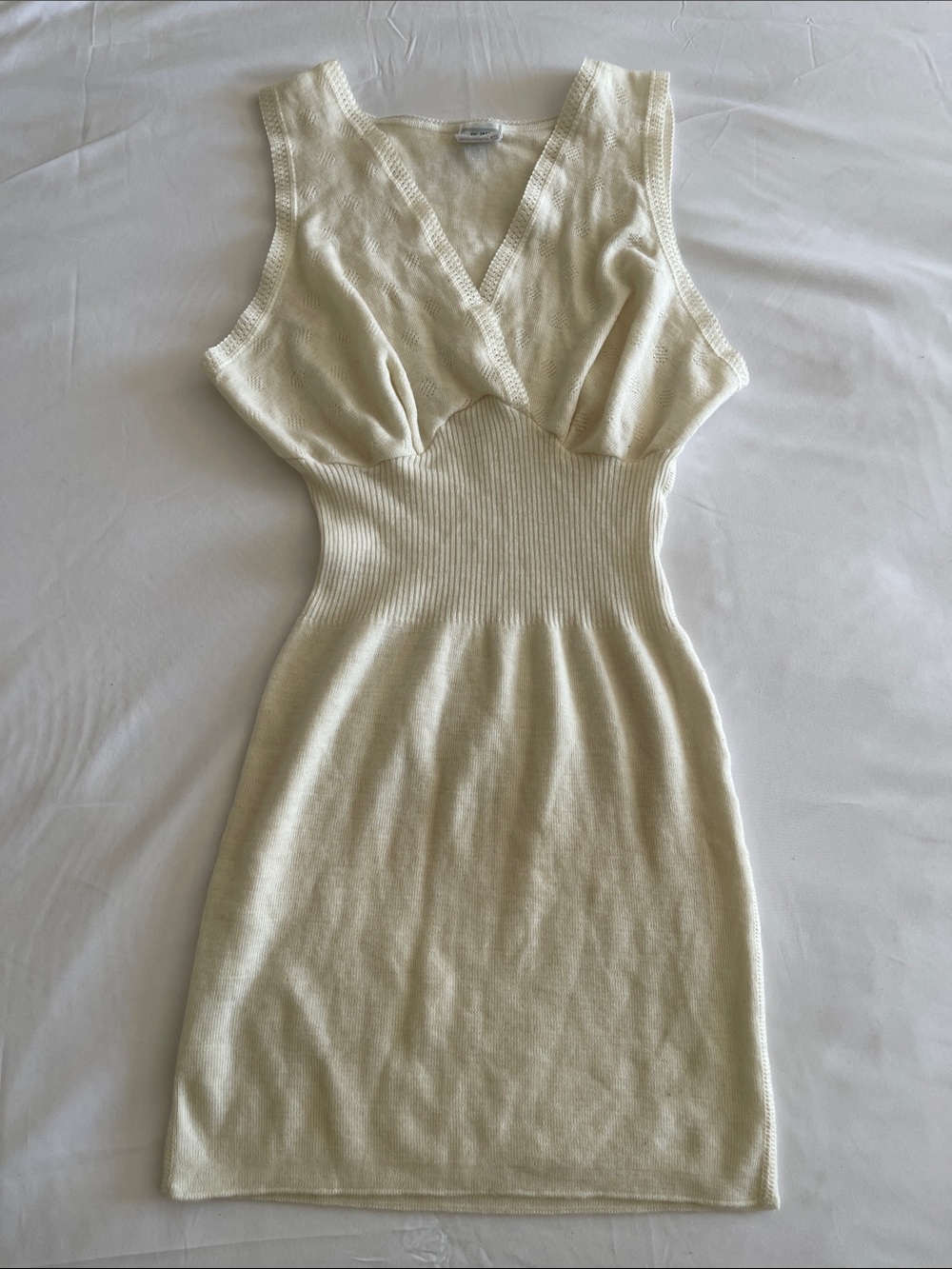 dylan Cream Sleeveless Knit Mini Dress